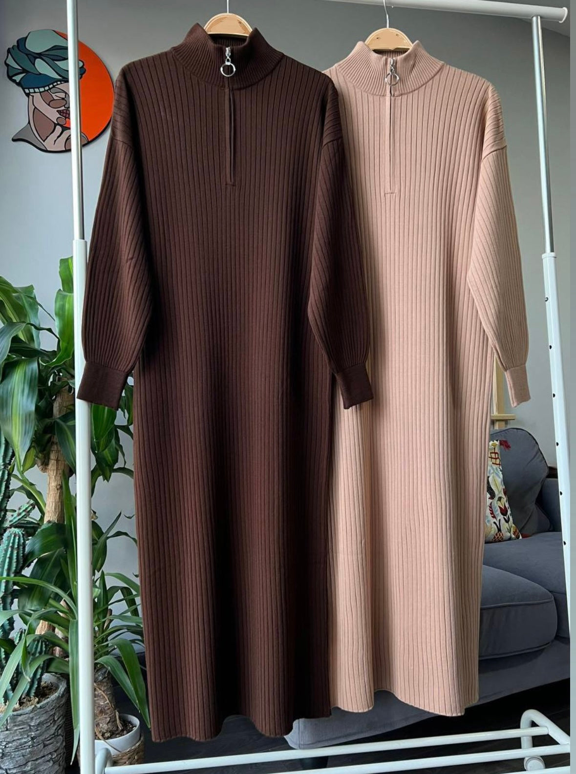 Maxikleid mit Reisverschluss