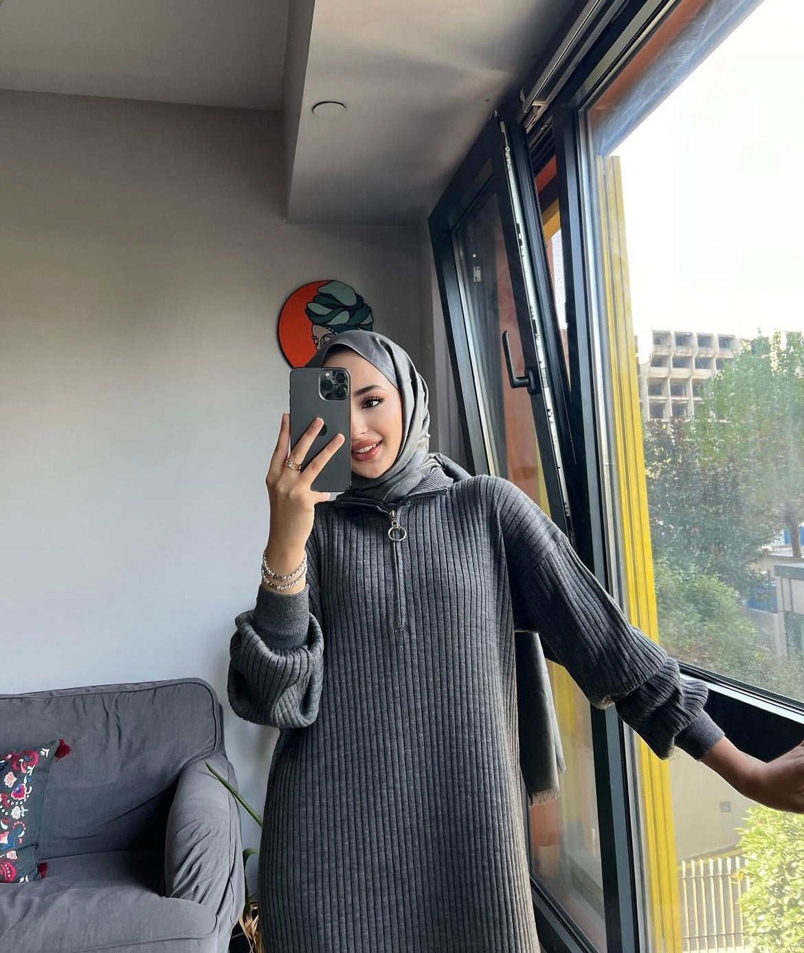 Maxikleid mit Reisverschluss
