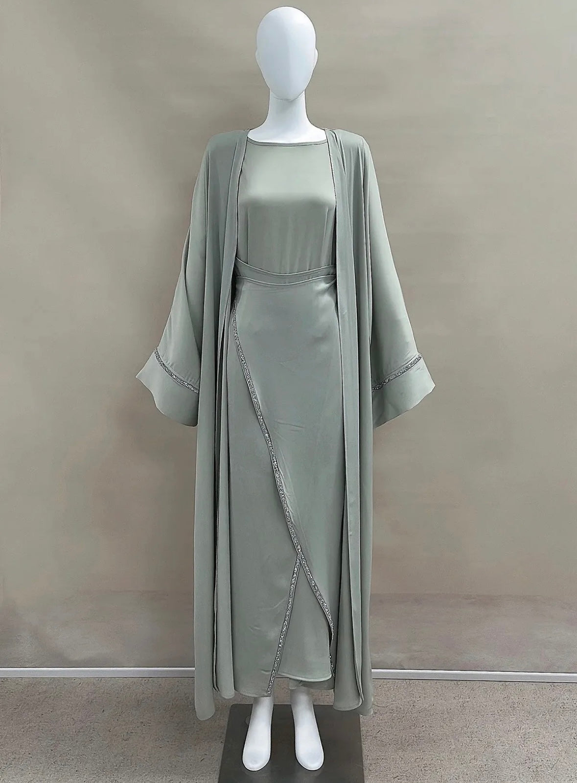Satin Abaya Set