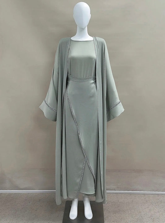 Satin Abaya Set