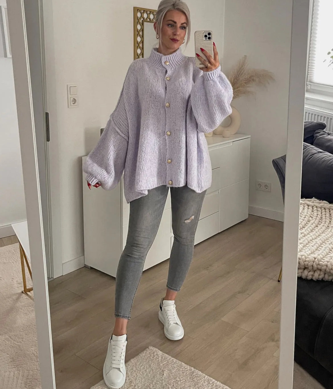 LONG OVERSIZE Strickjacke