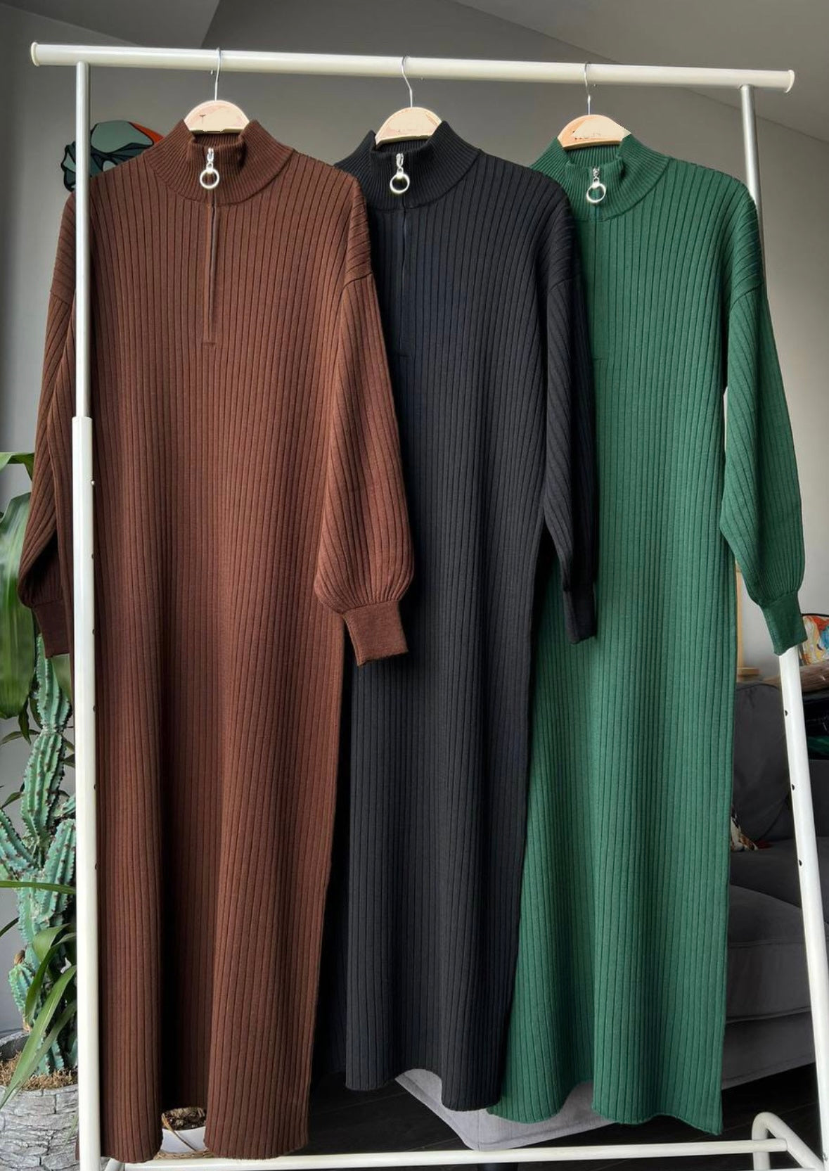 Maxikleid mit Reisverschluss