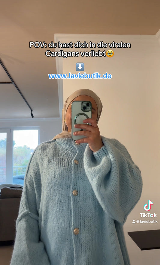 LONG OVERSIZE Strickjacke