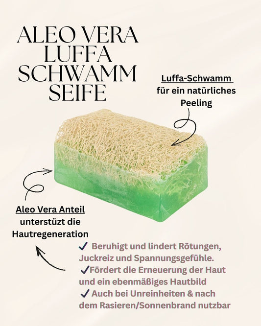 Aloe Vera Seife mit Luffa Schwamm