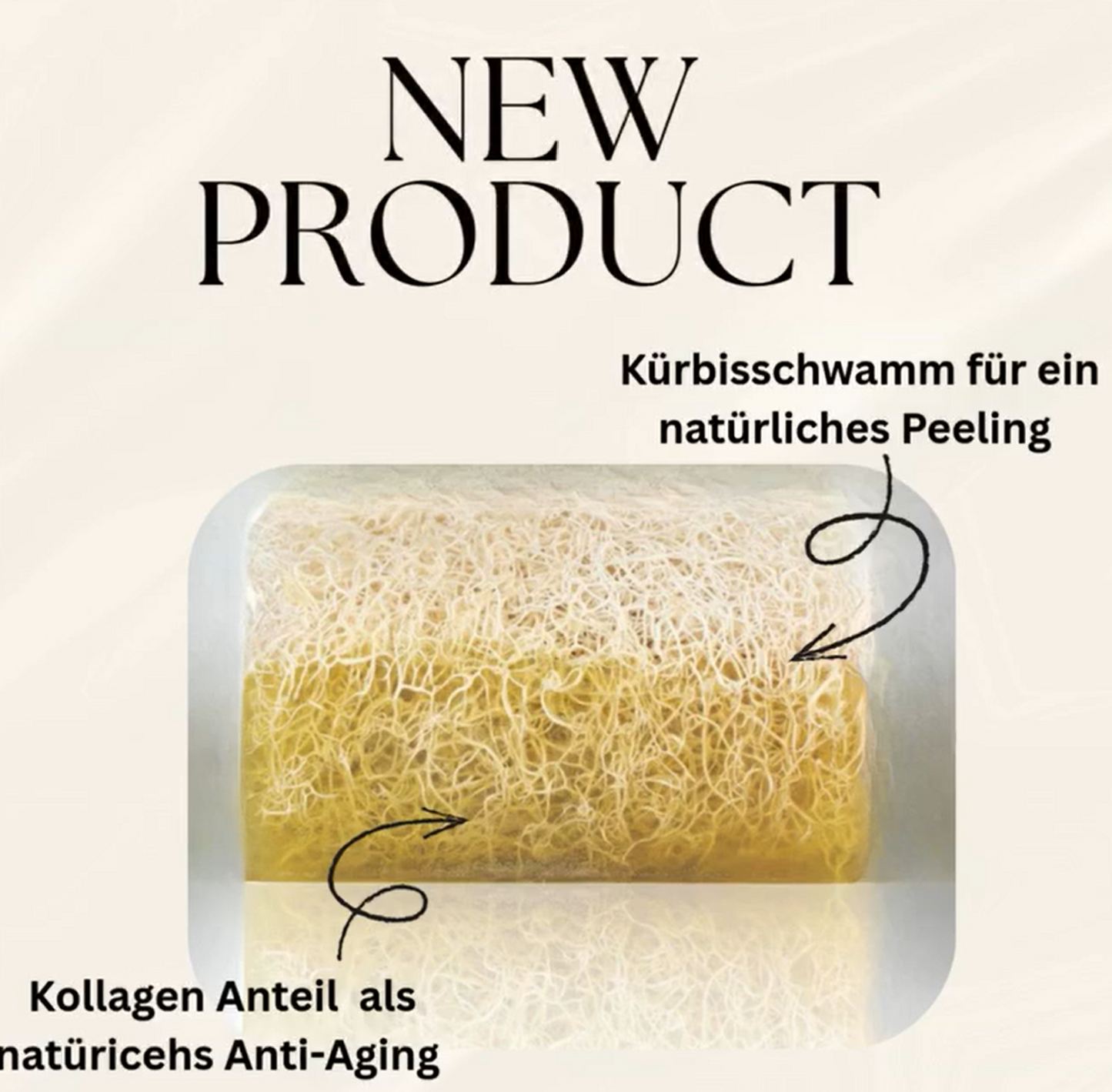 Kollagen Seife mit Luffa Schwamm